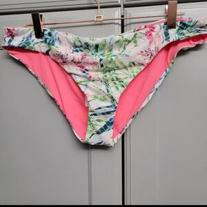 Becca Bikini Bottom Floral Hot Pink  XL  New